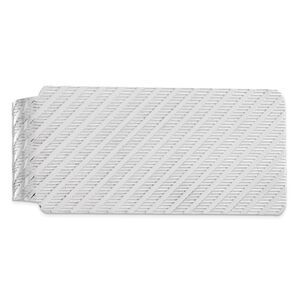 Rhodium Plated Sterling Silver Diagonal Striped Money Clip, 27 x 60mm